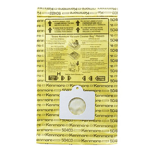 Kenmore 50403 Micro-Lined Vacuum Bags - 10 Pack - Fits 200 400 600 800 Series Canister. Replaces 5055 50104 53292