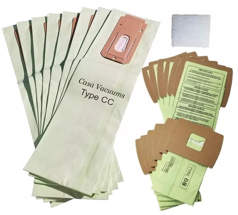 Oreck XL Supply Kit 8 Type CC Upright + 12 Oreck Buster B Canister Type BB Vacuum Bags, compare to part nos. CCPK8, CCPK8DW, PKBB12OF PKBB12DW