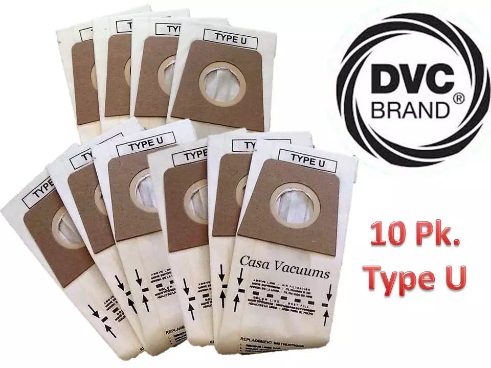 Dirt Devil U Bags, fits Swivel Glide, Platinum Force Bagged, Feather Glide, Breeze Lightweight, Ultra MVP & Magnum MVP Uprights, Featherlite, Vibe Bagged, Swerve Bagged 10-Pack