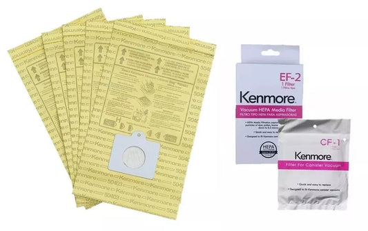 Ultra Care 10 Pk Replacement for Kenmore Type C / Q Filtration Canister Vacuum Bags, 1 Kenmore CF1 81002 Chamber Filter, 1 Kenmore EF2 86880 HEPA Exhaust Filter, For 200 400 600 Series