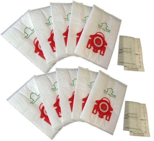 Miele Type FJM 3D Efficiency HyClean Dust Bag (10 Pack + 4 Filters) S241 - S256i * S290 and S291 * S300i - S399 * S500 - S578 * S700 - S768 * S4000 - S4999 * S6000 (C2)