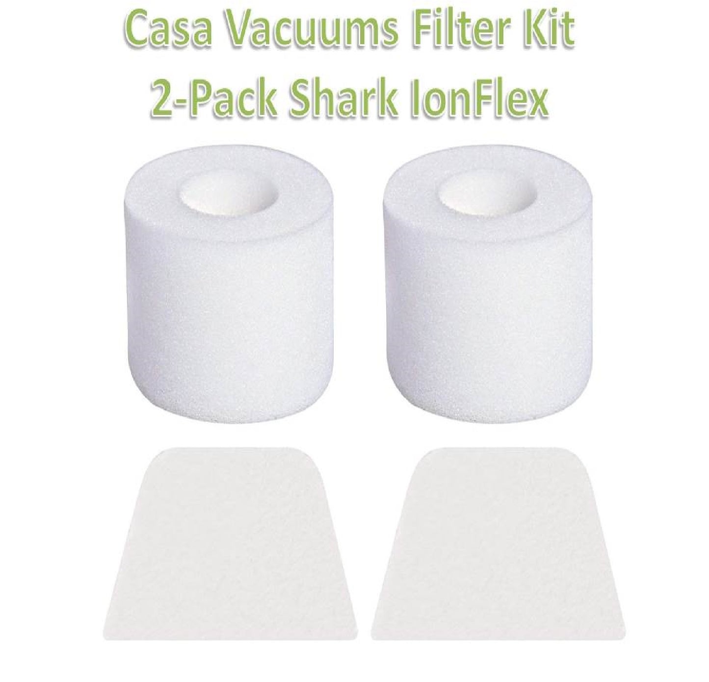 Casa Vacuums 2PK Replacement Foam Filters for Shark IONFlex DuoClean IC205 IC205CCO IF200 F200W IF201 IF202 IF203Q IF205 IF251 IF252 IR100 IR101 IR70. Compare to XPREMF100 XPSTMF100