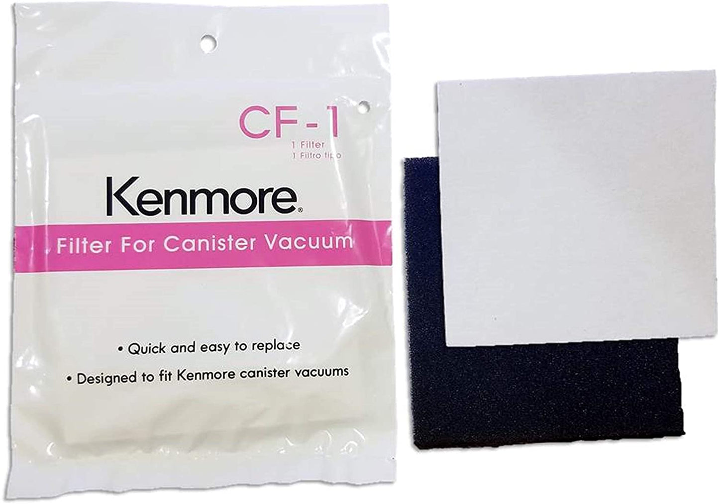 6 Kenmore 53292 Type Q / C HEPA Filtration Canister Vacuum Bags, 1 Kenmore CF1 81002 Motor Chamber Filter, 1 Kenmore EF9 53296 HEPA Exhaust Filter, Fits Elite 21814