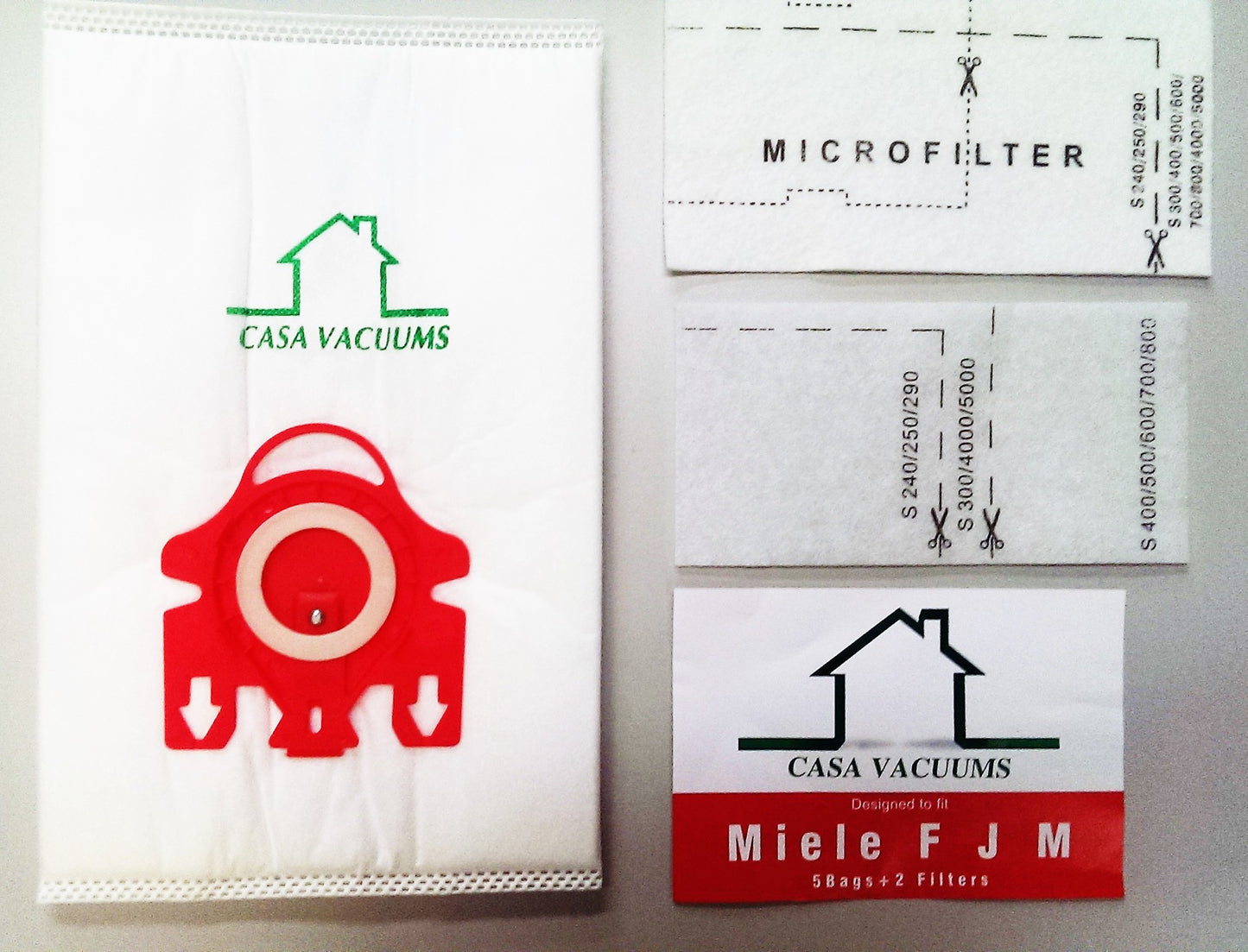 Miele FJM Bags 10 Bags + 2 Air Clean Filters + 2 Motor Protection + 1 HA-30 H.E.P.A Filter with activated charcoal Kit