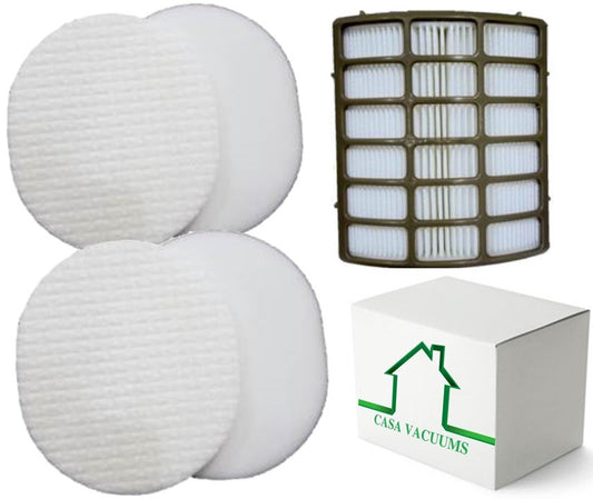 Shark Navigator Professional 2 Foam Filter Kits and 1 HEPA Filter fits NV80, NV70, NVC80C, UV420, NV90 part # XFF80 & XHF80, by Casa Vacuums