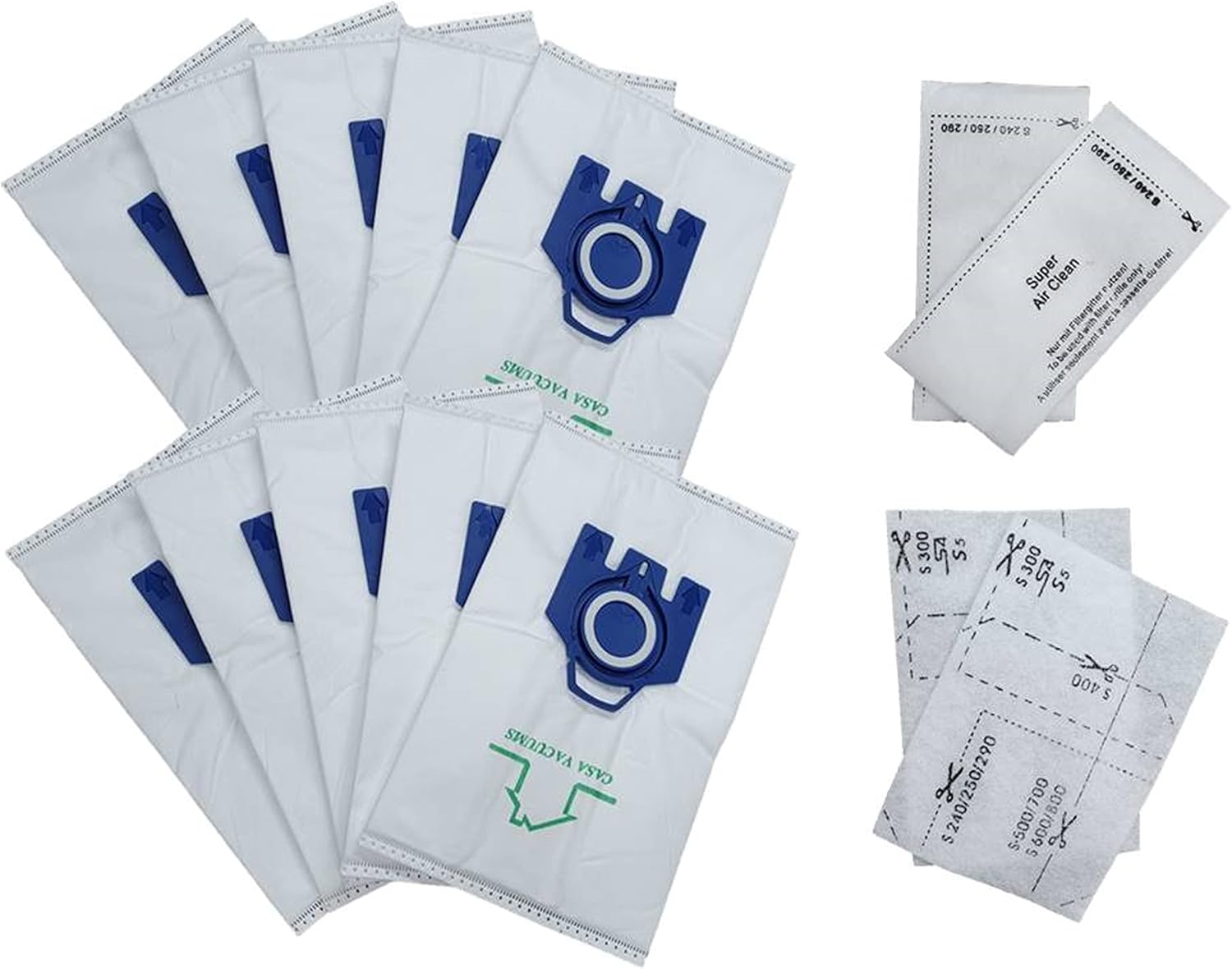 10 GN Bags Compatible with Miele Canister Vacuum Cleaners Includes 4 Filters