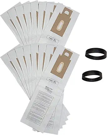 CASA VACUUMS Replacement Oreck Type CC Bags 16 PK Plus 2 Belts. Fits ALL XL and CC Uprights. Compare to CCPK8DW CCPK80F PK80009 PK80009DW CCPK8