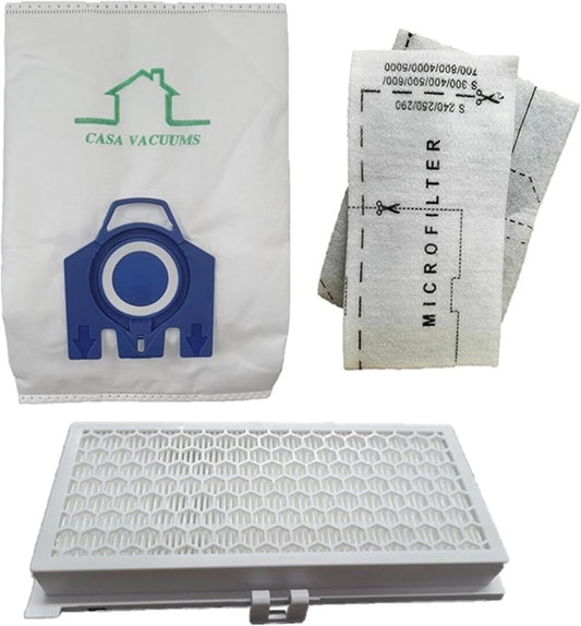 10 Replacement Miele GN Bags + 1 HA-30 HEPA Filters C1 S2 S400 S600 Bundle, Replaces part #'s 10123210 & 09616270