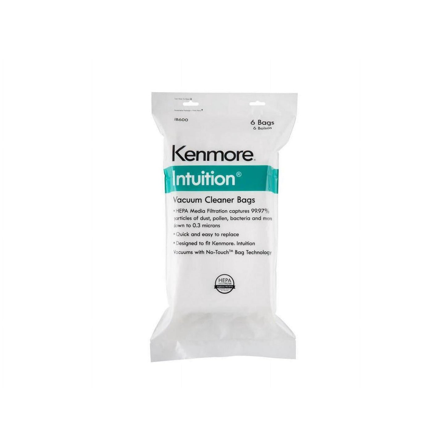 6 PK of IB600 HEPA Bags Compatible with Kenmore Intuition Upright Pet Friendly Lift-Away Carpet Vacuum Cleaner BU4022 - BU4021 - BU4020 - BU4018