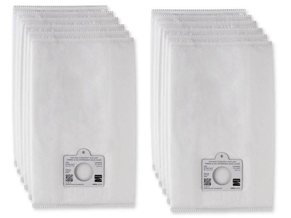 12 Genuine Kenmore Style Q/C OEM # 20-53292 5055 50557 50558 Hepa Filtration Canister Vacuum Bags. Also Fits Panasonic C-5, C-18