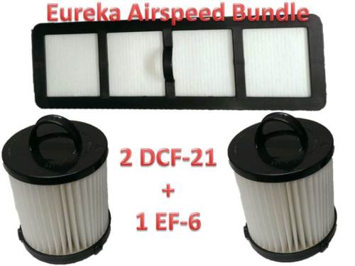 Casa Vacuums Filter Bundle 2 DCF21 & EF6 HEPA Exhaust Filter for EUREKA Vacuum 68931A, 69963 For Air Speed Vacuum AS1000A, AS1001A, AS1004A, AS1002A, AS1041A
