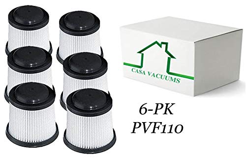 CASA VACUUMS Compatible 6 - Pack Replacement for Black & Decker PVF110 Filters