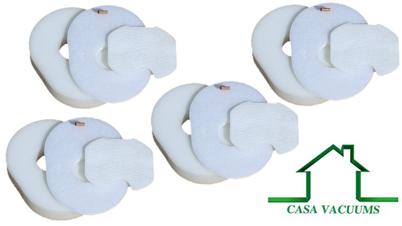 Casa Vacuums 4Pk Foam & Felt Kits Fit Shark Rocket HV300, HV300W, HV301, HV302, HV303, HV305, HV308, HV310, UV450. Compare to Part XFFV300