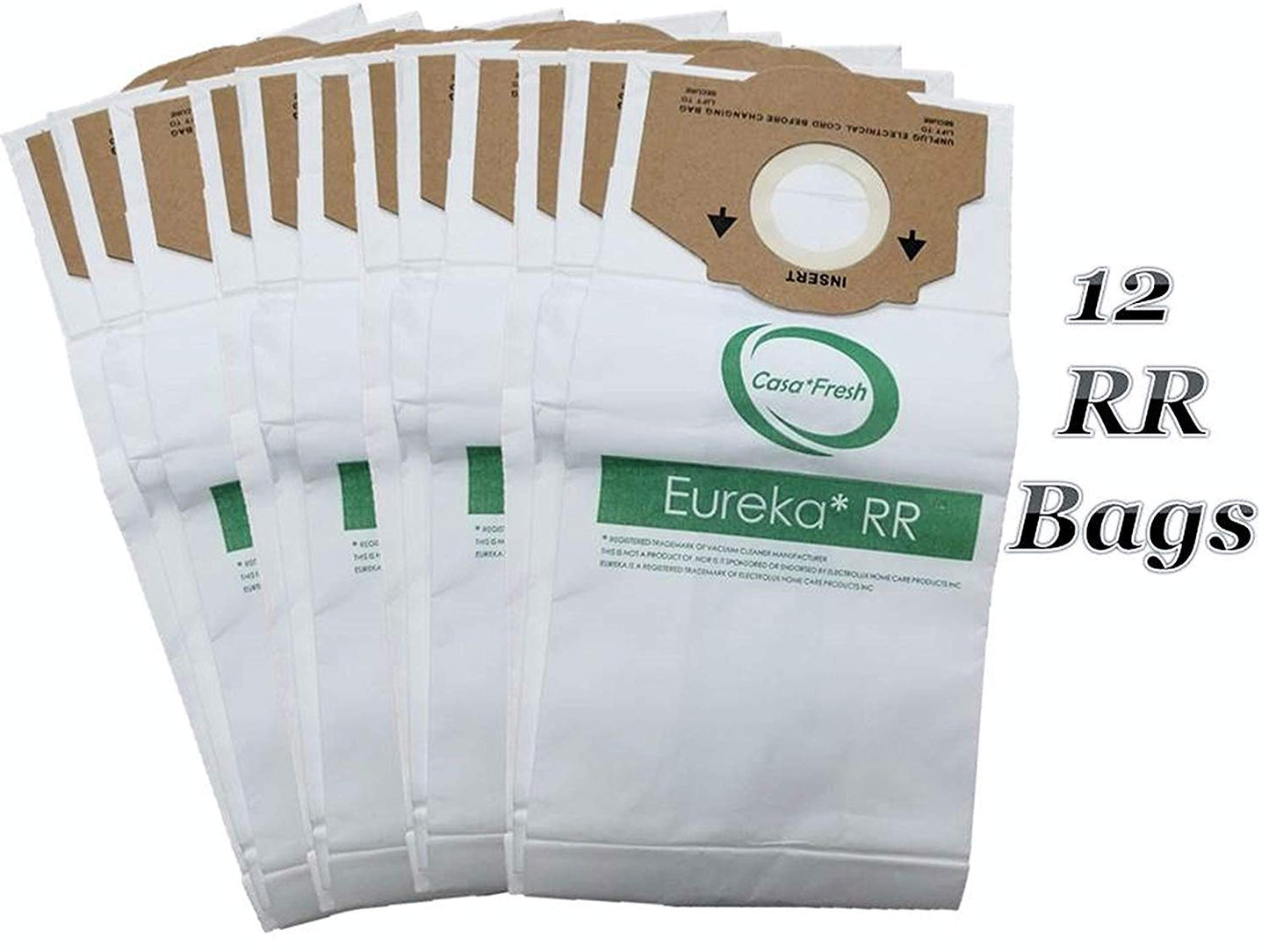 12 Eureka Style RR Vacuum Bags Designed to Fit Eureka Boss 4870 Series Upright Vacuums, Compare To Part no 61115, 61115A, 61115B, 63295A, 62437