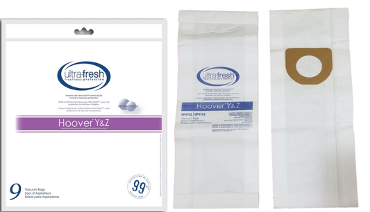 9 Hoover Windtunnel + Tempo Type Y and Z-Micro Filtration Bags, Treated with Ultra-Fresh for Models 4010100Y, 902481001, AH10165, 902419001, AH10040, 4010100Z and 4010075Z