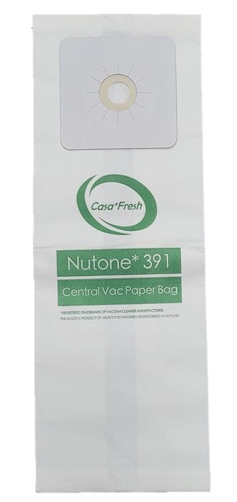 9 Casa Fresh NuTone 391 Central Vacuum Bags. Fits Nutone CV353, CV450, CV391, CV400, CV350,CV351 VX475 44186, CV352,CV653 CV750, CF3918