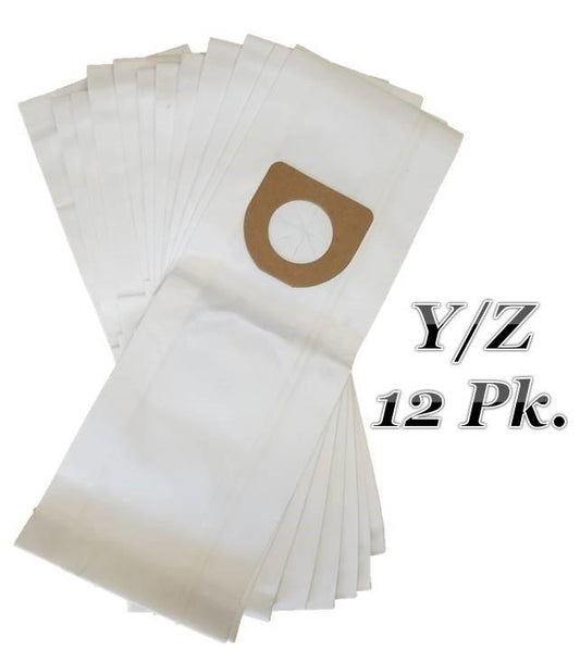 12 Hoover Type Y + Z Vacuum Cleaner Bags. For Windtunnel Tempo Power Drive Dimension, Dirt Finder Autodrive Turbopower Powermax Breathe Easy Caddy Vac